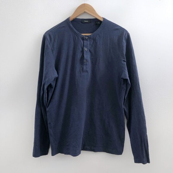 THEORY Anemone Essence Henley Size Medium - Picture 1 of 10